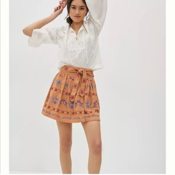 Dresses & Skirts - Anthropologie Meghan Embroidered miniskirt Sz.10